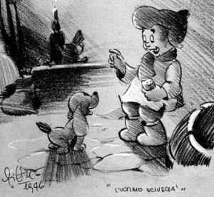 L'ultimo sciuscià (1947), disegno di Gibba